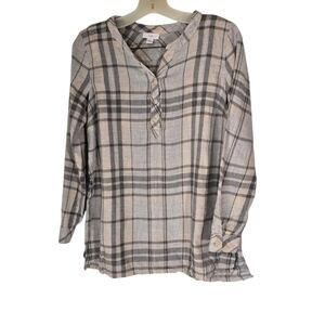 J.Jill Long Sleeve Plaid Women's Blouse